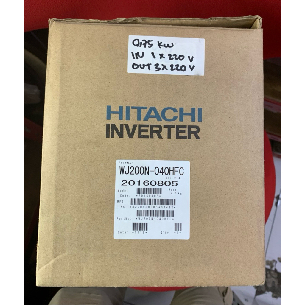 INVERTER HITACHI 0,75KW / 1HP 1PHASE 220V a.c WJ200-007SF made in japan