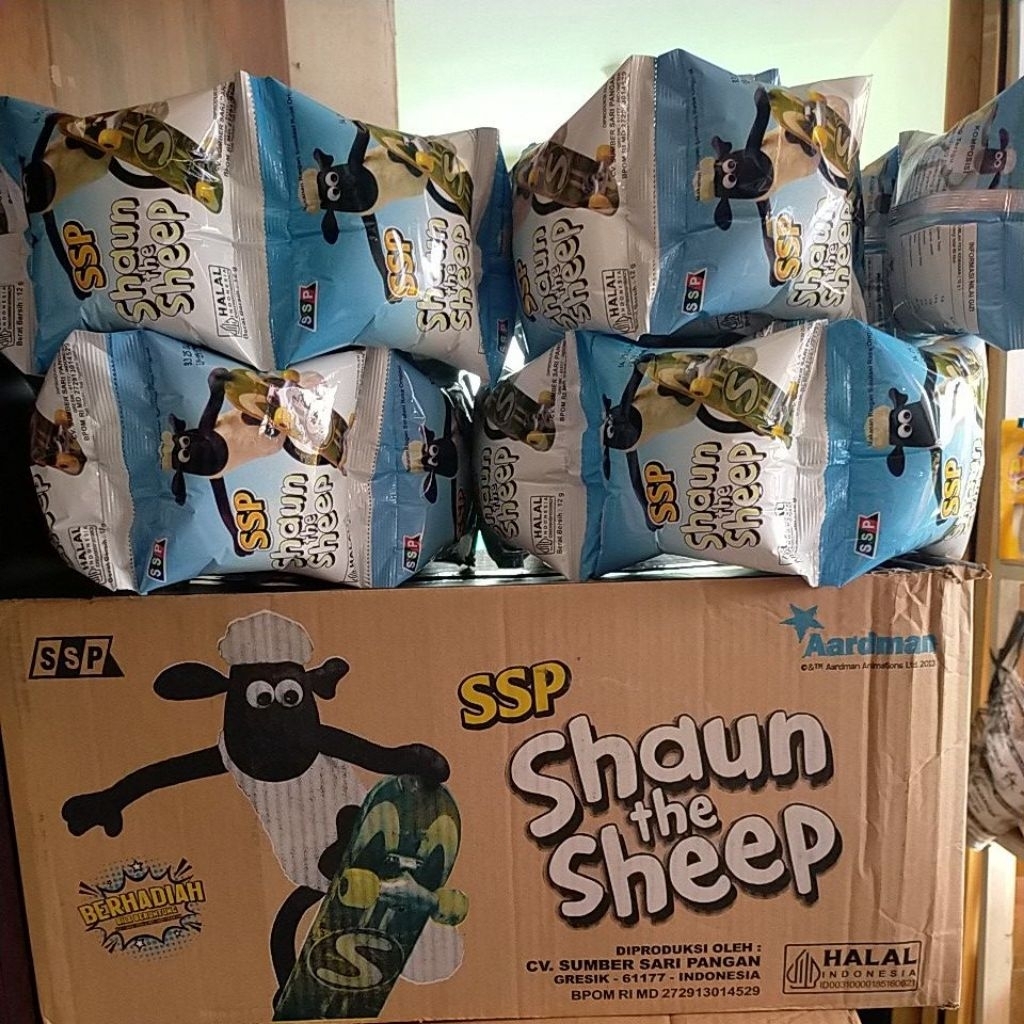 SSP SNACK SHAUN THE SHEEP (1 Pax isi 10 bungkus) BERHADIAH BILA BERUNTUNG