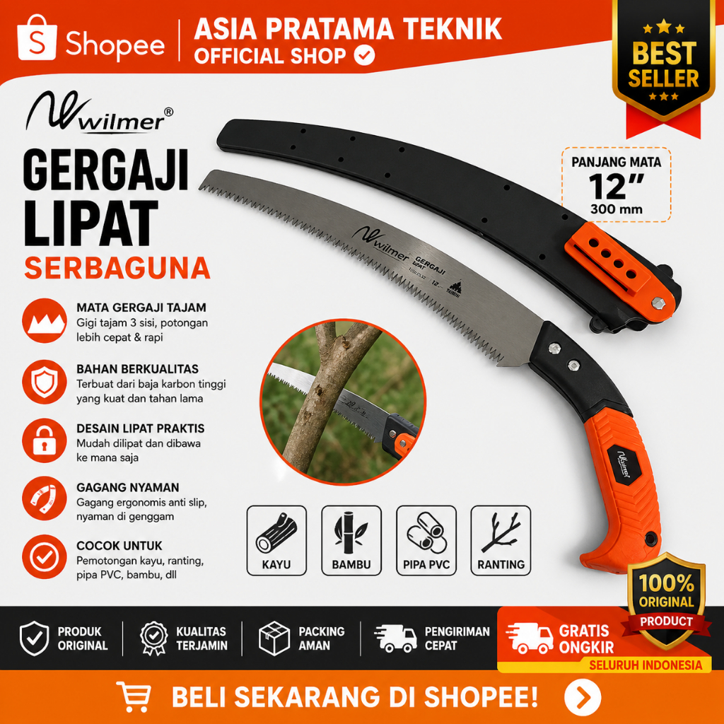 Gergaji Pruning Dahan / Gergaji Kopi Samurai / Gergaji Kopi Dahan Lengkung / Gergaji Dahan Ranting /