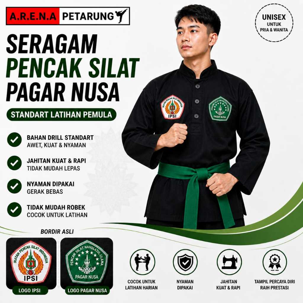 Pagar Nusa - Sakral/Seragam/Baju Siswa Pencak Silat Pagar Nusa / sakral siswa pagar nusa
