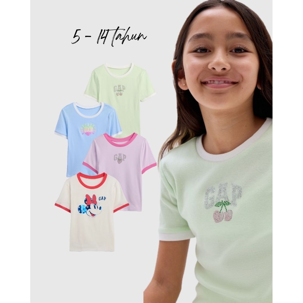 kaos anak perempuan gap"ids/atasan anak perempuan gap"ids