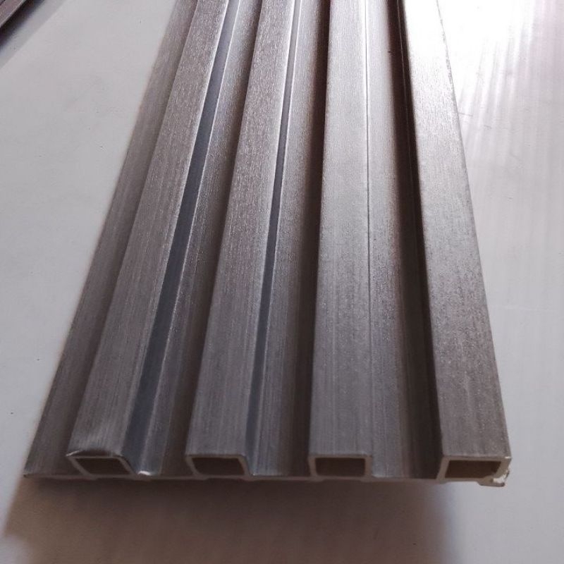 WPC WALL PANEL 4 meter panel dinding 3D . WPC Wall Panel 4 meter 4 strip / wallpanel kotak motif kay