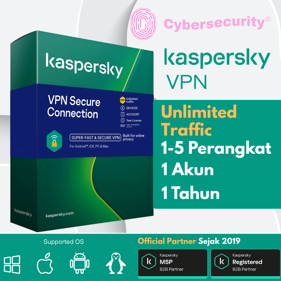 Kaspersky VPN Secure Connection 1 - 5 Akun 1 Tahun (Produk Digital)