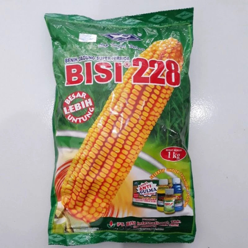Benih jagung bisi 228 1 kg +- 4.522 biji super hibrida ori hologram pabrik. Exp september 2027