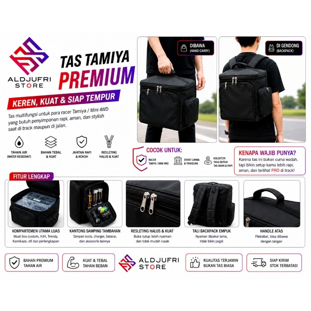 Tas box HJH , VERSUS, TRENDY ,KAMIKAZE TAMIYA