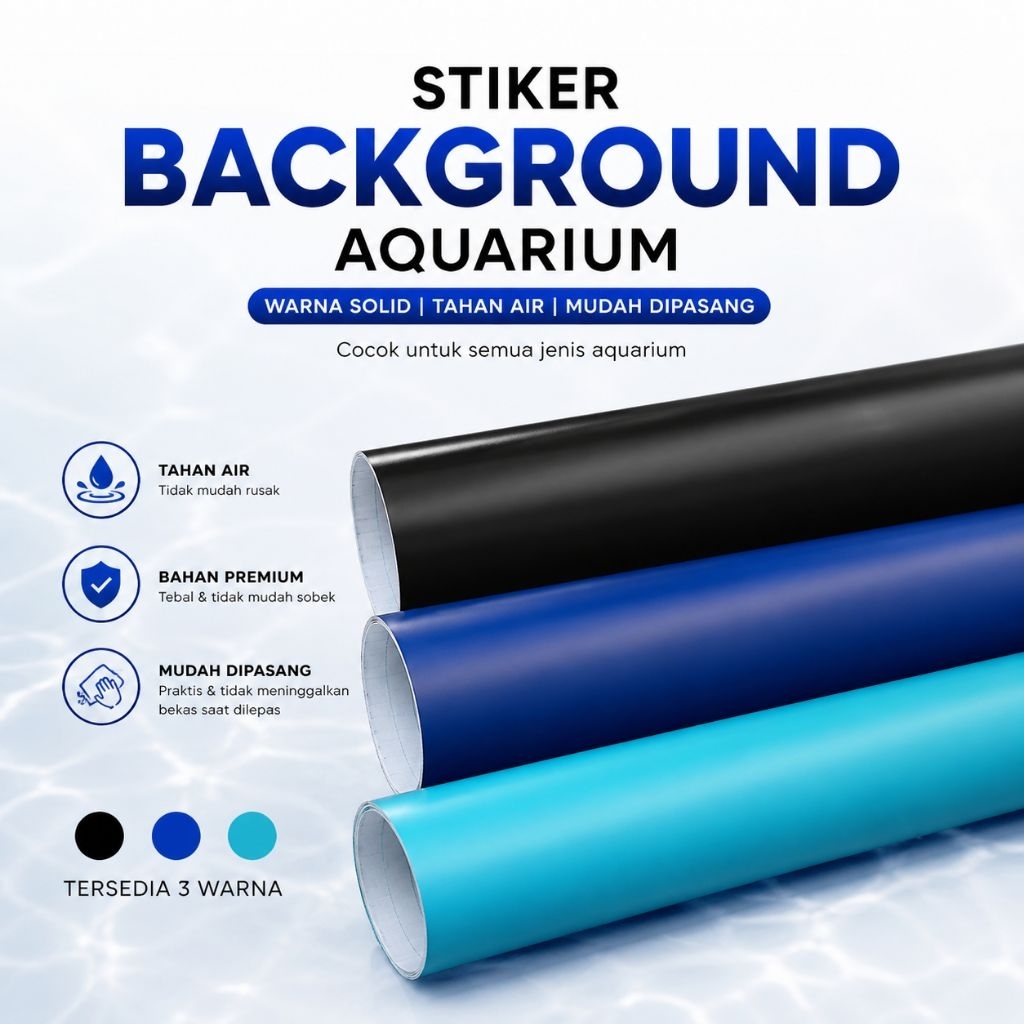 SCOTLET / STICKER BACKGROUND AQUARIUM  PANJANG 50 CM X LEBAR 45 & 53 CM