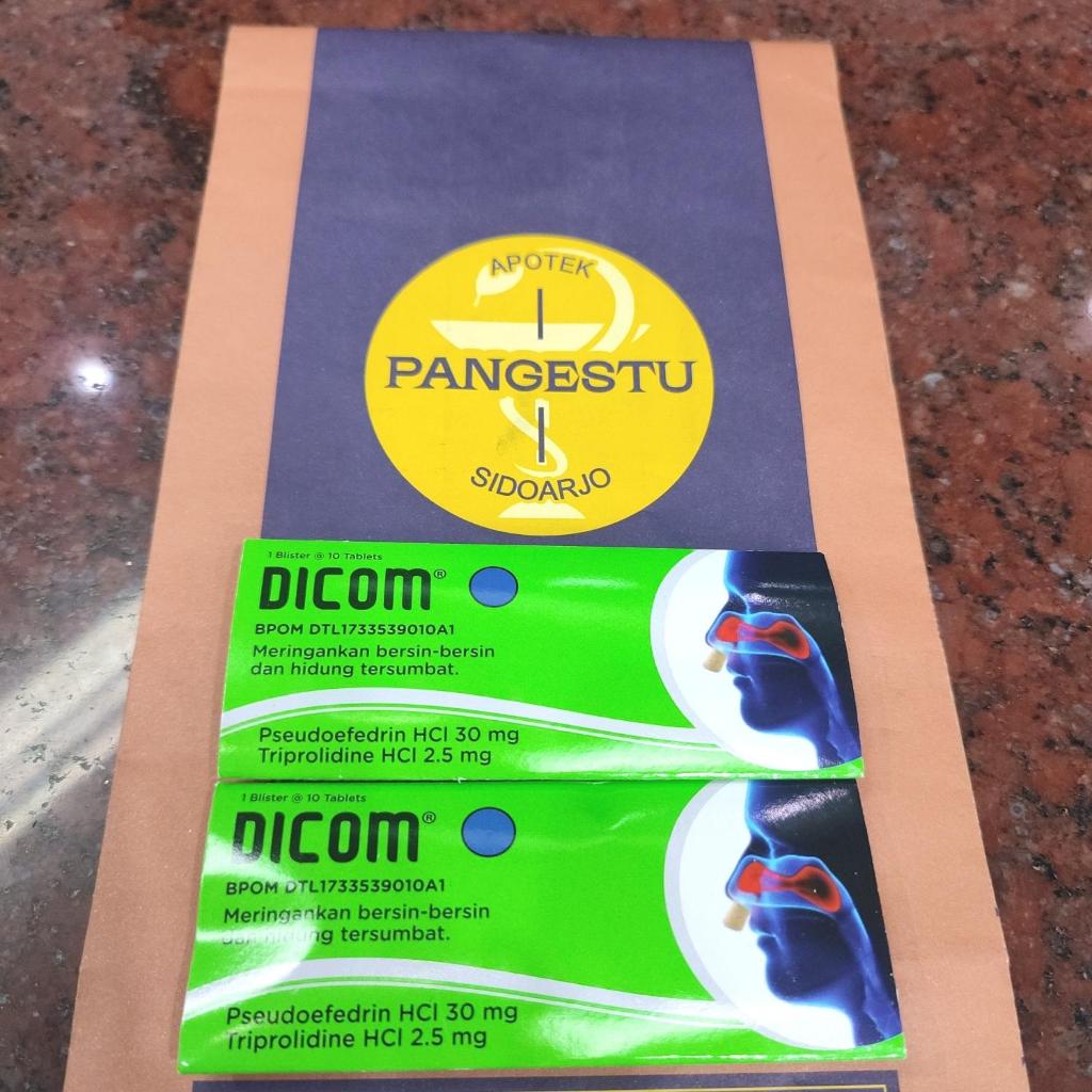 Dicom 1 Strip 10 Tablet / Pilek Bersin Hidung Tersumbat Mampet / Dikom Dicon