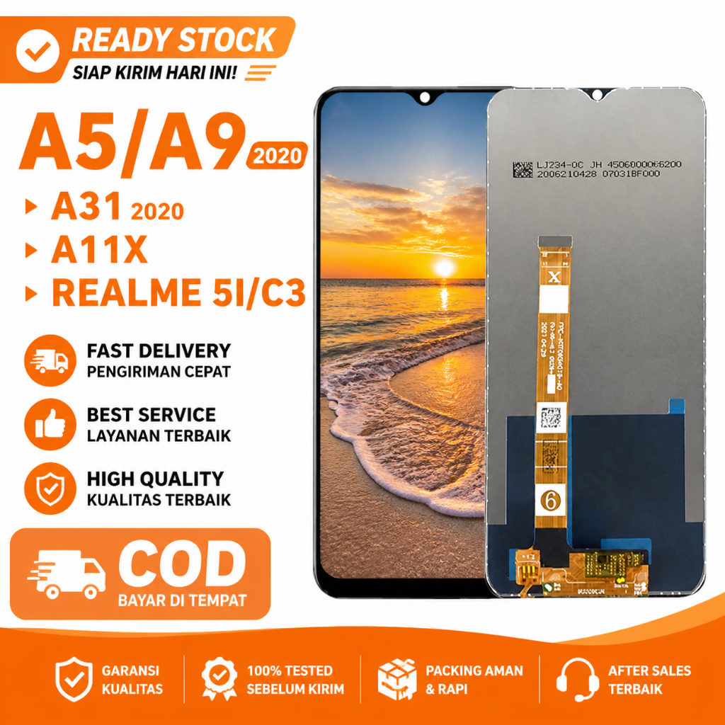 LCD Touchscreen OPPO A5 2020/A9 2020/A31 2020/A11X/REALME 5I/C3 Fullset Layar Sentuh - ASLI Garansi 