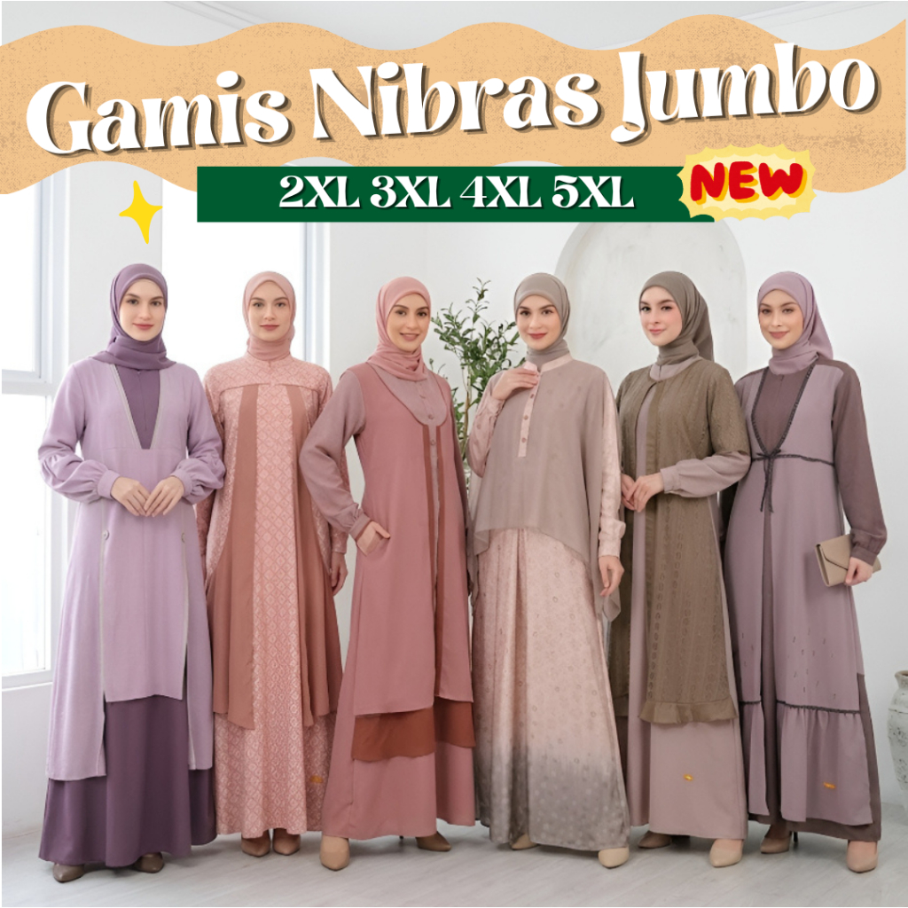 BAJU GAMIS JUMBO BIG SIZE OVERSIZED TERBARU 24 LD 120 130 140 - BEST SELLER BUSANA MUSLIM SARIMBIT N