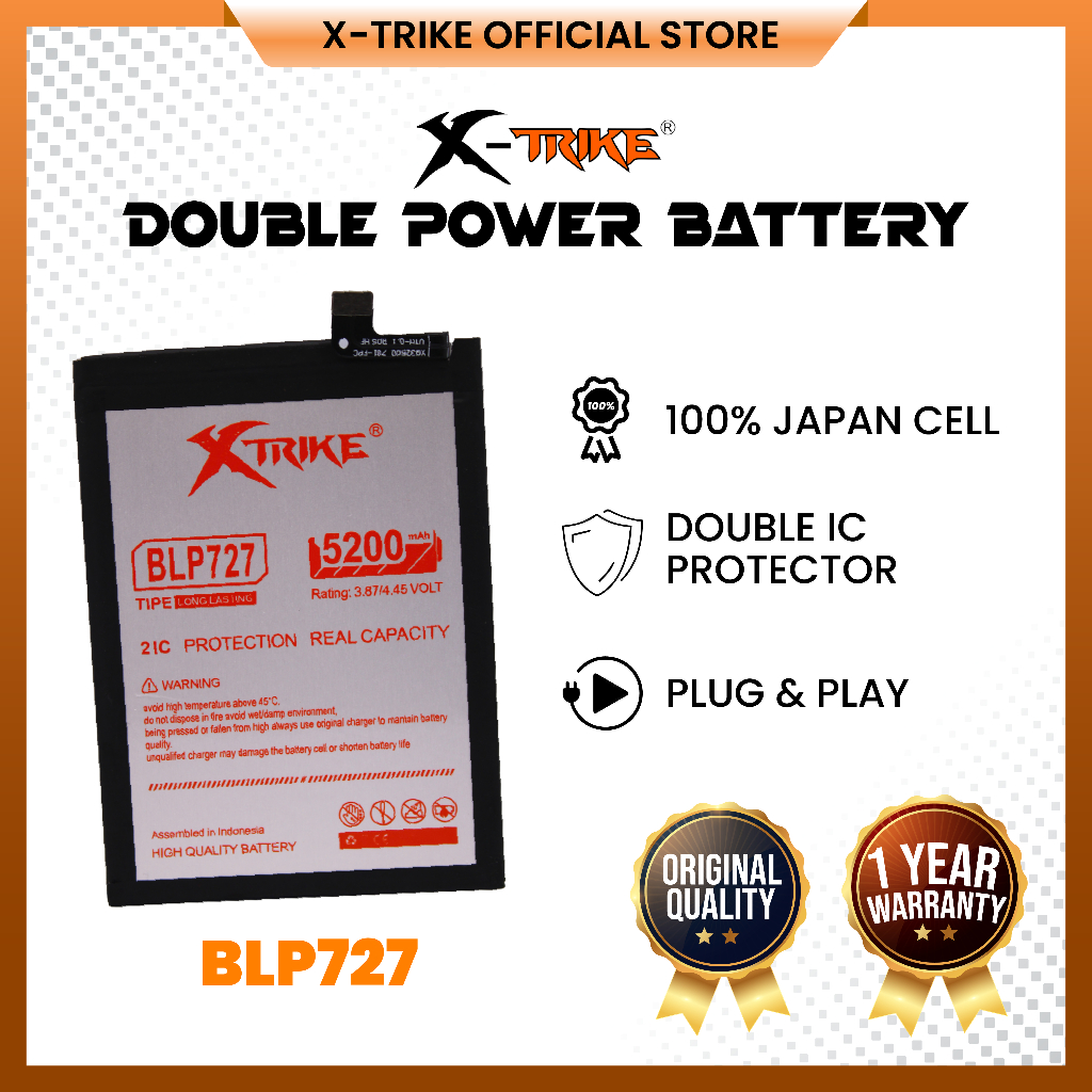XTRIKE Baterai Oppo A5 2020 - A9 2020 BLP727 Double Power