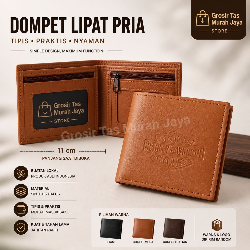 DOMPET PRIA PANJANG RESLETING / DOMPET PRIA LOKAL MURAH