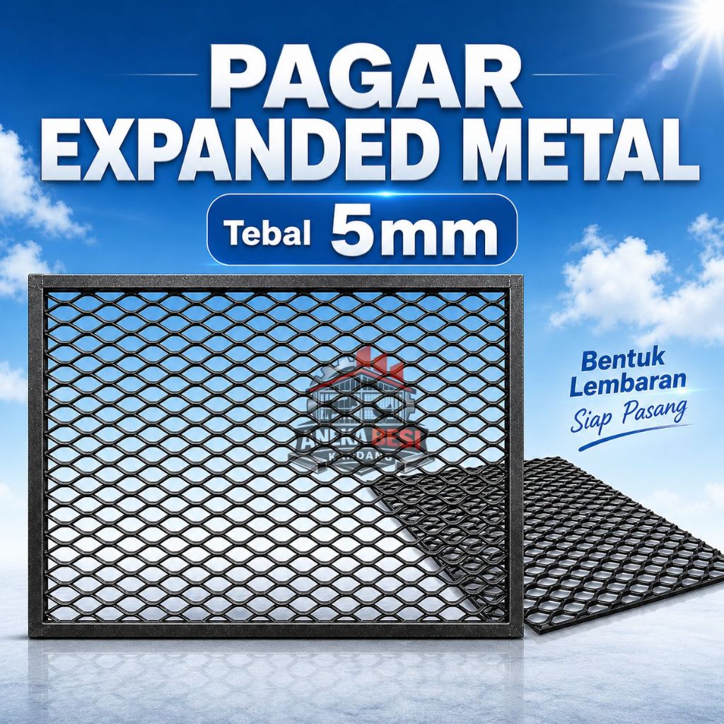 Pagar Expanded Metal Tebal 5mm Ukuran 1,2 x 2,4 meter Best Seller