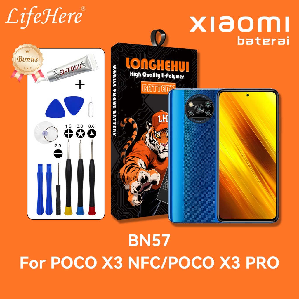 Lifehere - Baterai Poco X3 / Poco X3 Pro / Poco X3 NFC  REDMI BN57 Baterai