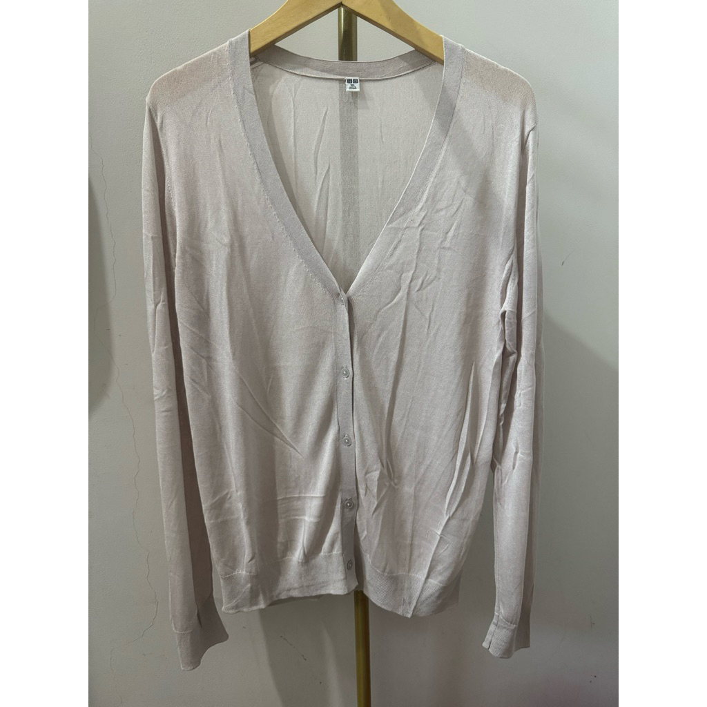Cardigan jaring abu uni uni. 010107