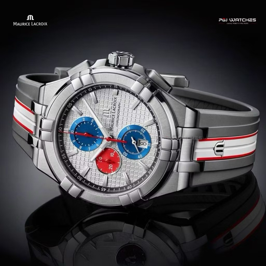 MAURICE LACROIX CHRONO ON Jam Tangan Pria Elegan Strap Premium Rubber