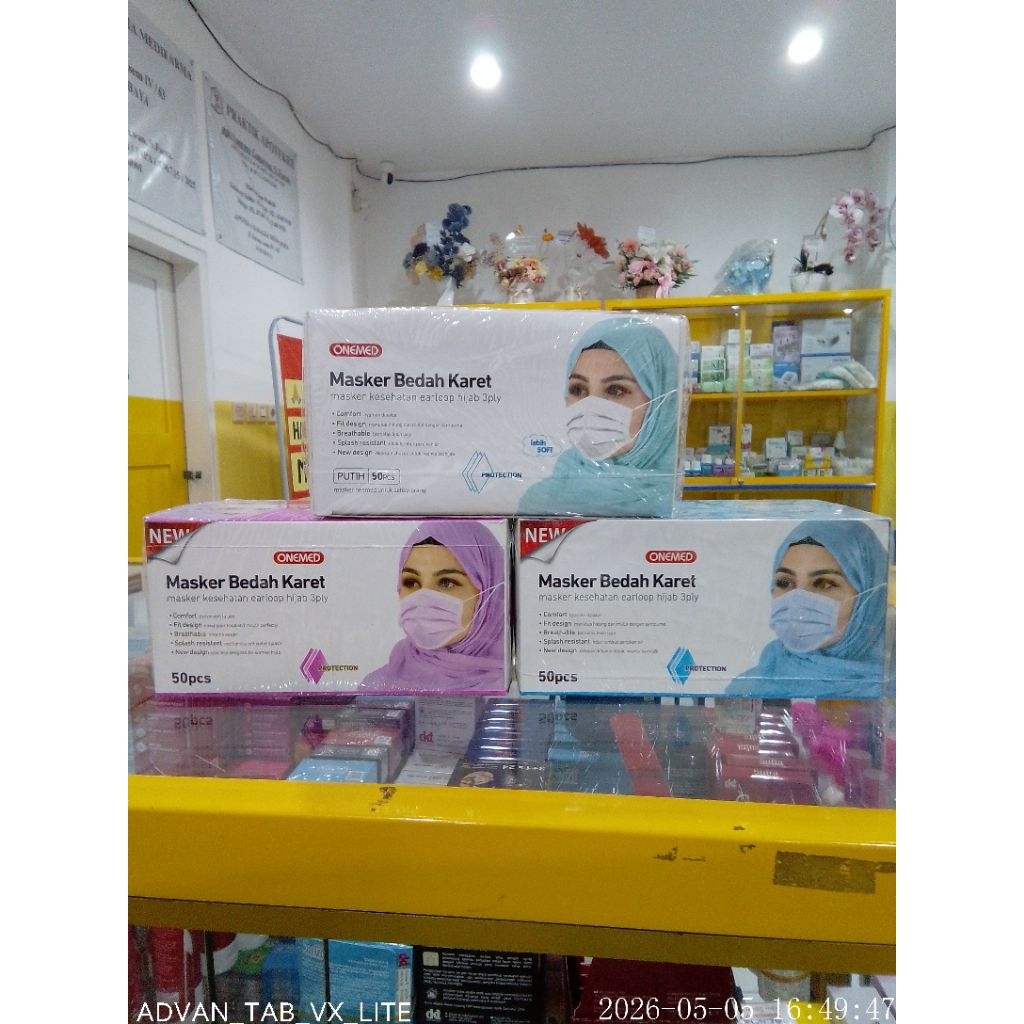 Masker bedah hijab onemed isi 50pcs