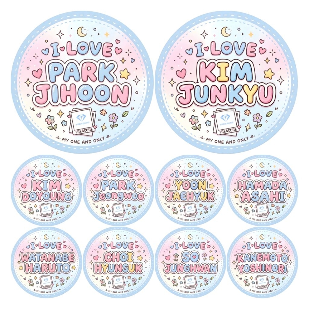 [KPOP PIN] Treasure Gem Pin Cute 4.4 cm Glossy