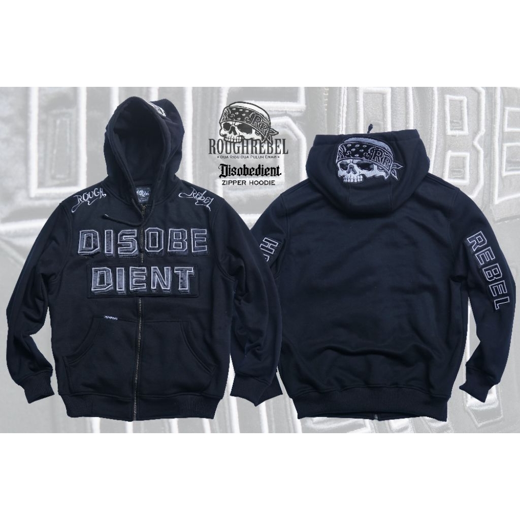 DISOBEDIENT Zipper Hoodie Tebal - ROUGHREBEL 2026