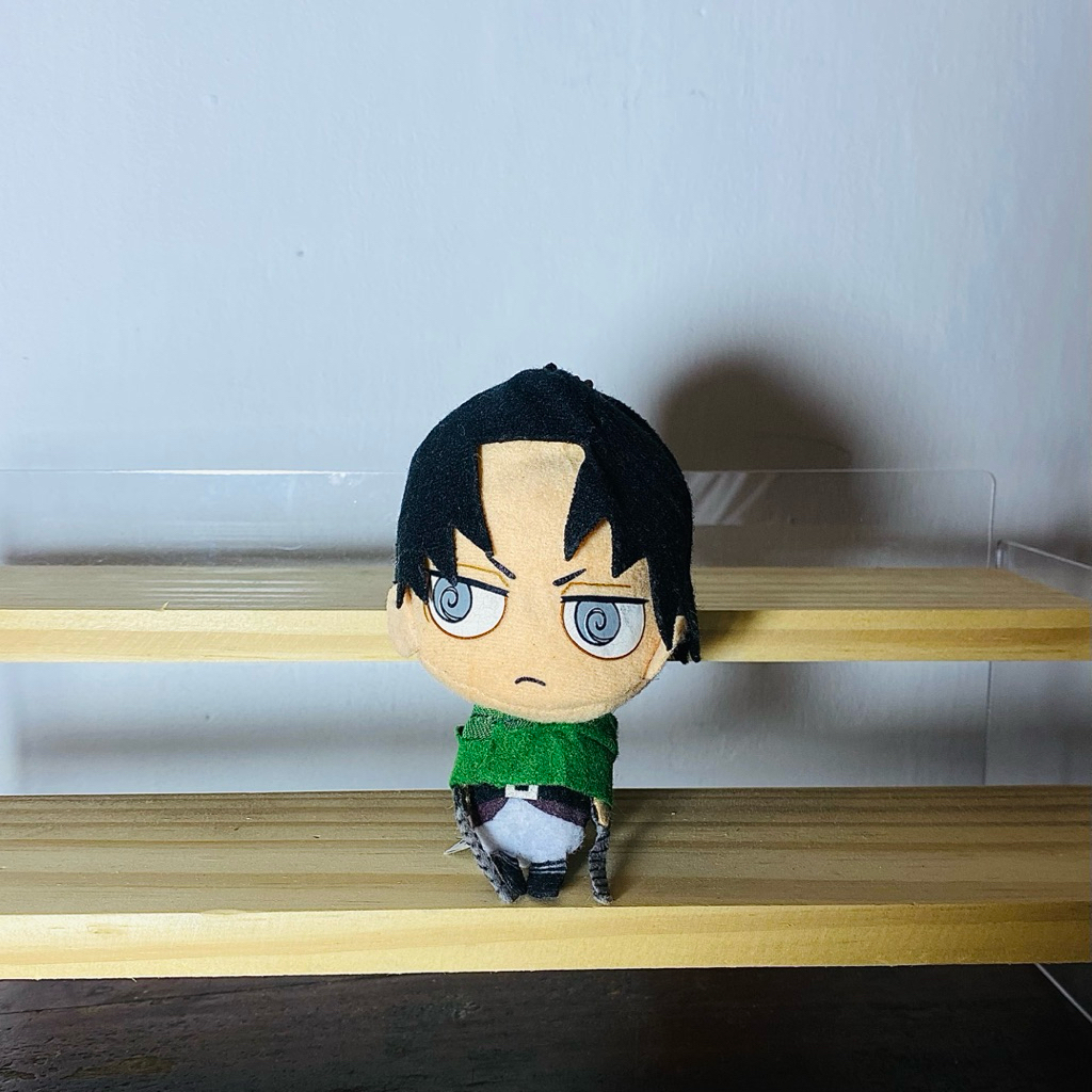 Attack on Titan Levi Ackerman Plush Doll with Keychain Boneka Anime Cowo Lucu