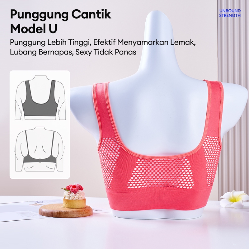 BEST DEALS BRA OLAHRAGA WANITA JARING BERNAPAS ANTI GETARAN UNTUK OLAHRAGA HARIAN S6