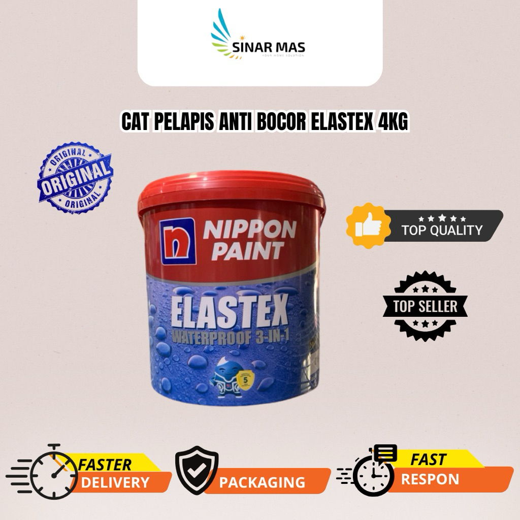 Cat Pelapis Anti Bocor Elastex 4KG / Nippon Paint Elastex 4KG / Cat Elastex 4KG