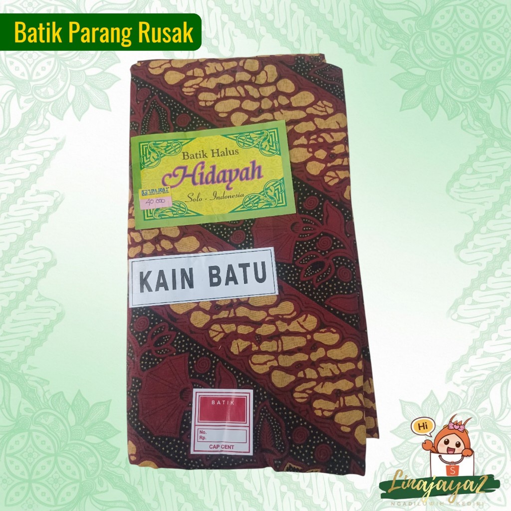 KAIN BATIK HALUS HIDAYAH SOLO INDONESIA MOTIF PARANG RUSAK KAIN BATU JARIT JARIK 103
