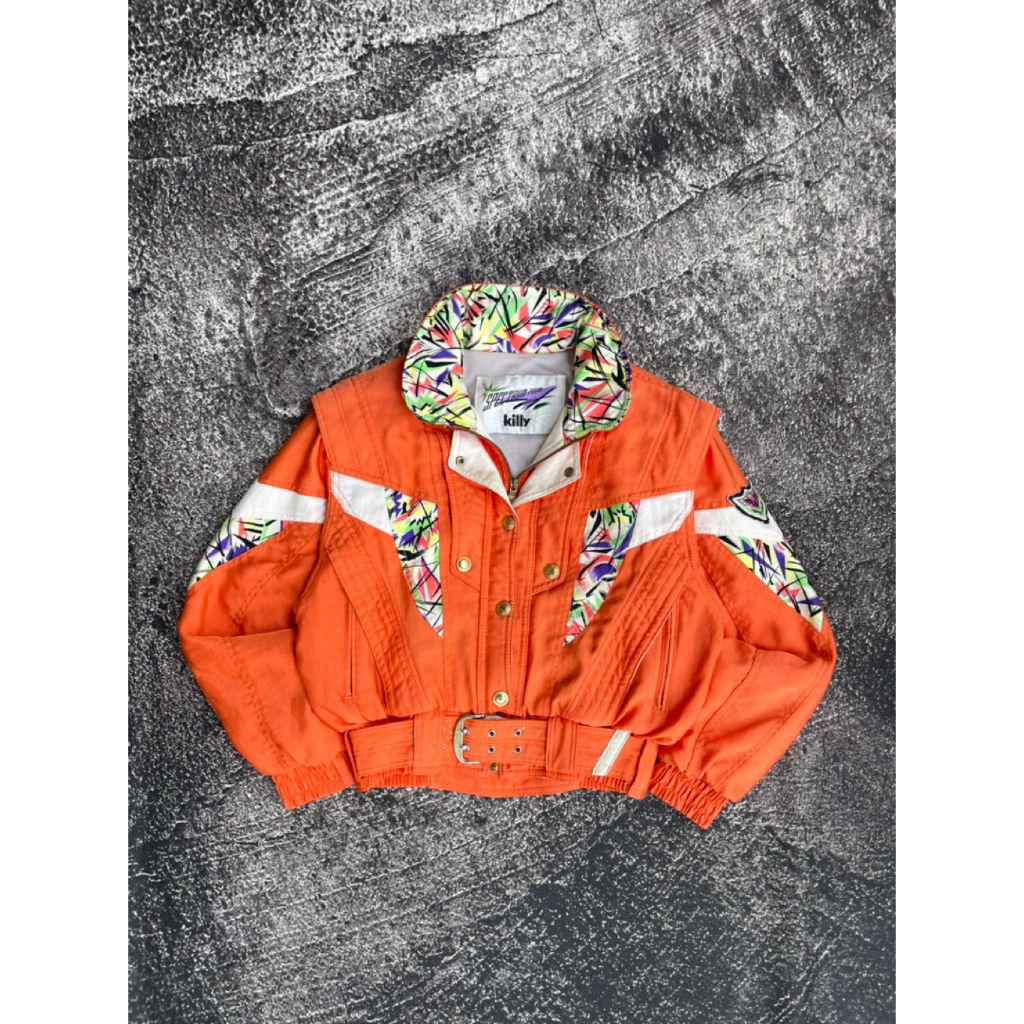 VINTAGE RACING CROP COLOR BLOCK || KILLY  || MEWAH - BERSABUK
