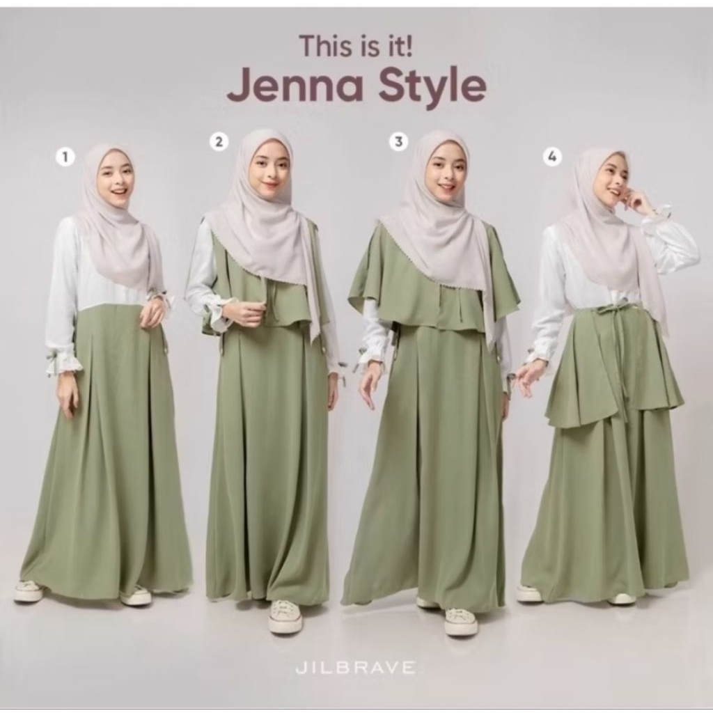 PRELOVED JENNA DRESS by  jilbrave 4 In 1 LOOK SIZE M WARNA MATCHA