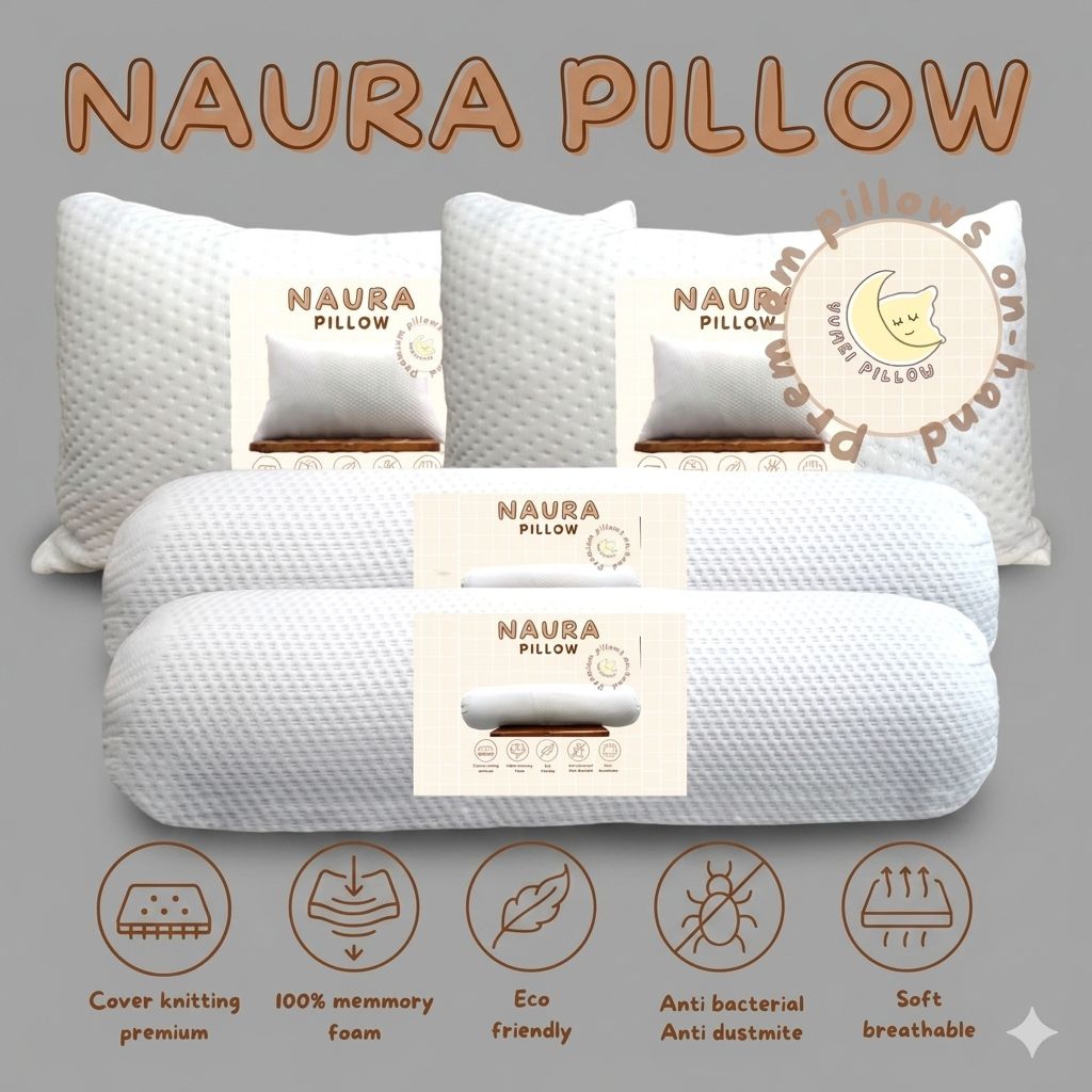 PAKET 2 BANTAL+ 2 GULING HOTEL PREMIUM memory foam empuk Naura colection 60×40 BEST DEAL