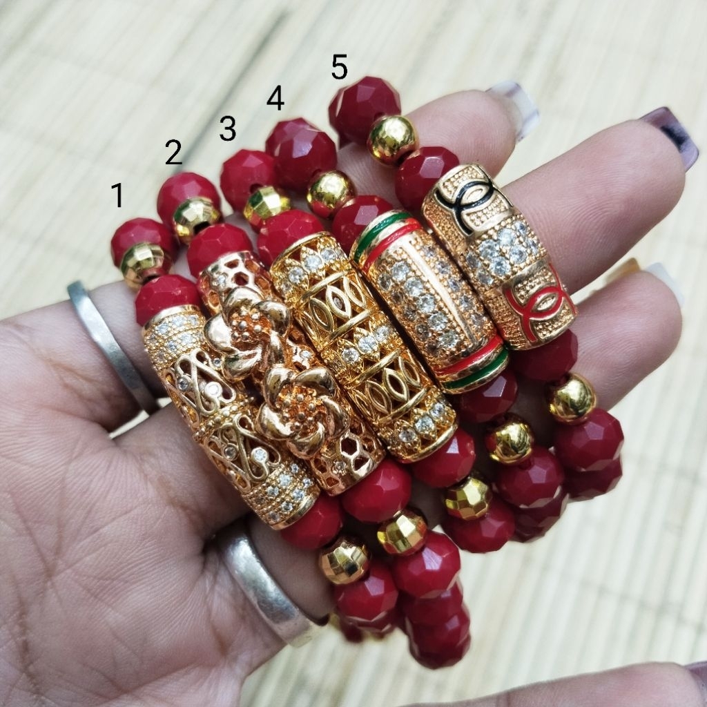 Gelang Tali Serut Kristal Plat Xuping