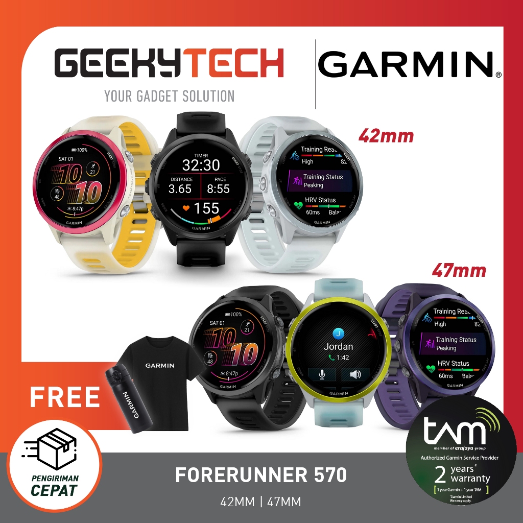 Garmin Forerunner 570 Music GPS WIFI / Garmin FR 570 GPS Music WIFI Smartwatch - Garansi RESMI TAM 2