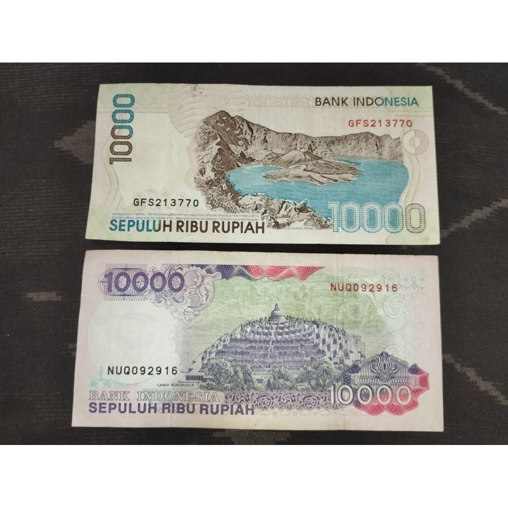 paket murah uang kertas kuno 10 rb cut nyak dan 10rb Hamengkubuwono