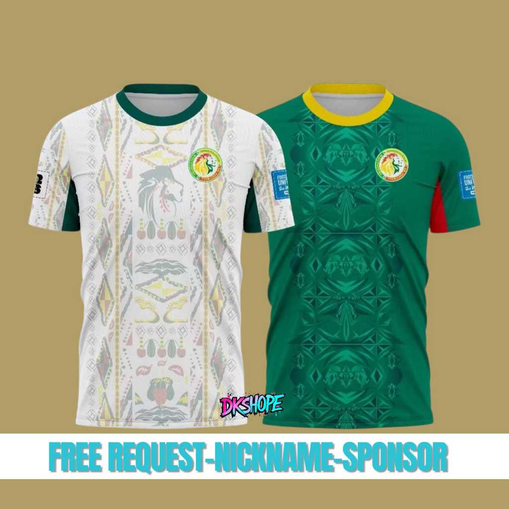 Jersey Bola Senegal Home Away Piala Dunia 2026 Full Printing Dryfit adem