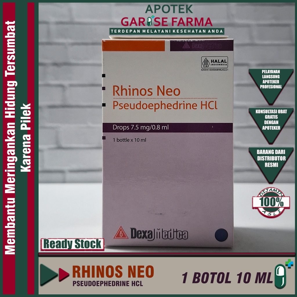 Rhinos Neo Drops 10 mL - Obat Pilek untuk Bayi, Meredakan Hidung Tersumbat