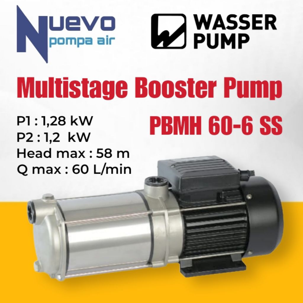 Pompa Dorong Multistage WASSER PBMH 60-6 SS Multistage Booster Pump