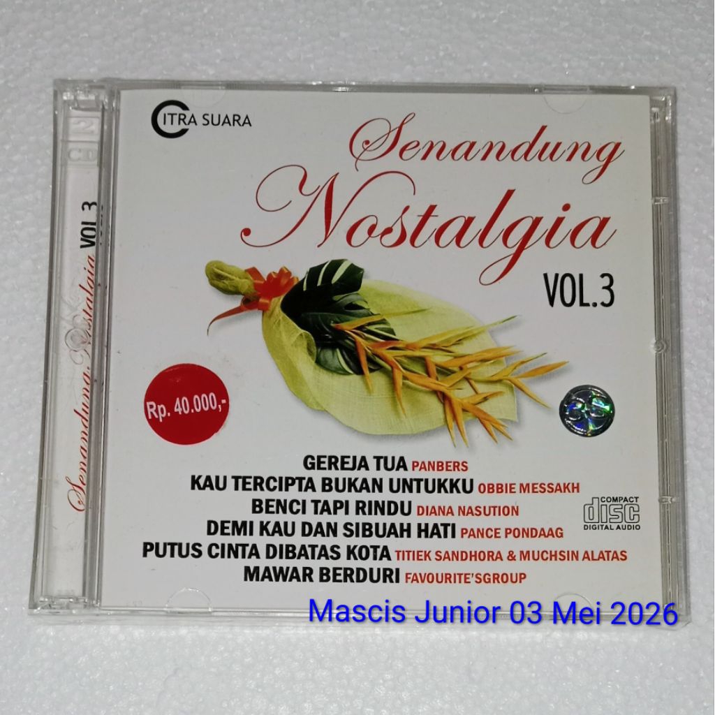 CD Senandung Nostalgia Vol. 3 Panbers Obbie Messakh Diana Nasution Eddy Silitonga Pance Pondaag Titi