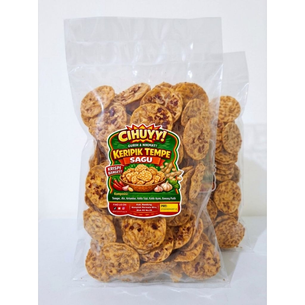 Keripik Tempe Sagu Pedas Daun Jeruk