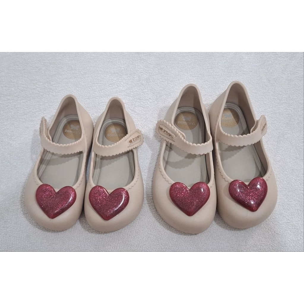 PRELOVED Zaxy nina ori sepatu anak perempuan jelly shoes soft love heart