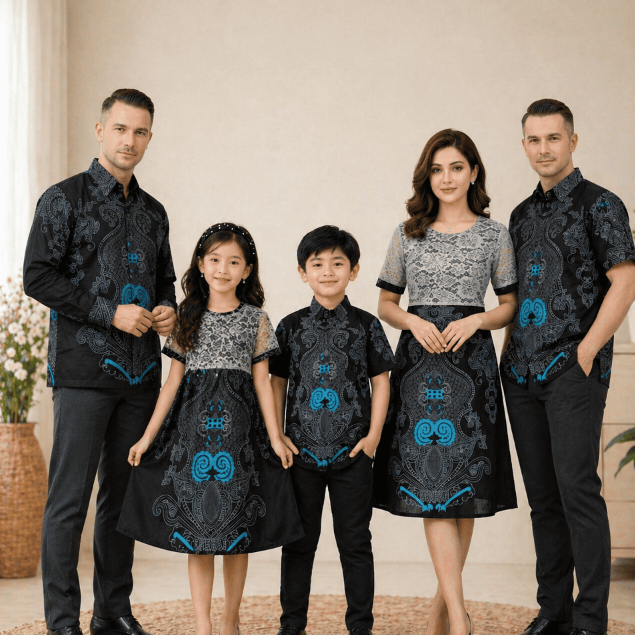 Batik Pria Batik Kerja Baju Couple Pasangan Outfit dress Brokat Lengan pendek Kemeja Panjang Kemeja 