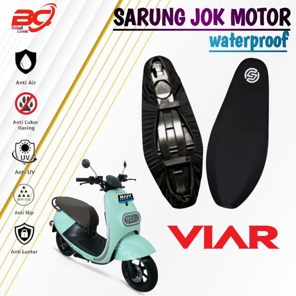 cover jok motor listrik anti air VIAR,VIAR Q1L,sarung jok motor listrik anti slip,anti cakar kucing,