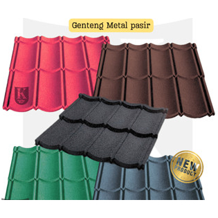 GENTENG METAL PASIR, MERAH, HIJAU, HITAM, BIRU, COKLAT