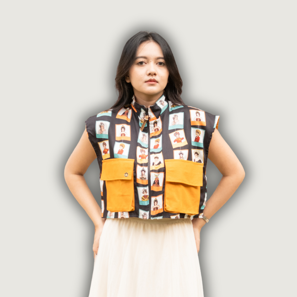Vest Wanita HaluanBali – Vest Tanpa Lengan Motif Photocard Eksklusif, Katun Organik Adem Nyaman, Out