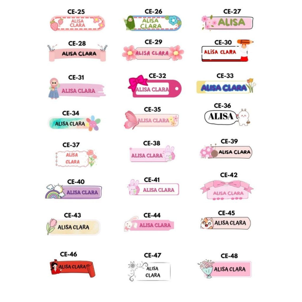 STIKER NAMA COSTUM