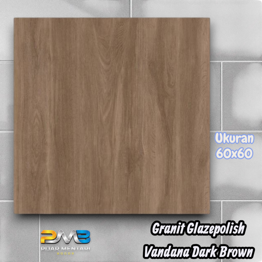 Granit Glazepolish Lantai Dinding VANDANA DARK BROWN 60x60 ARNA