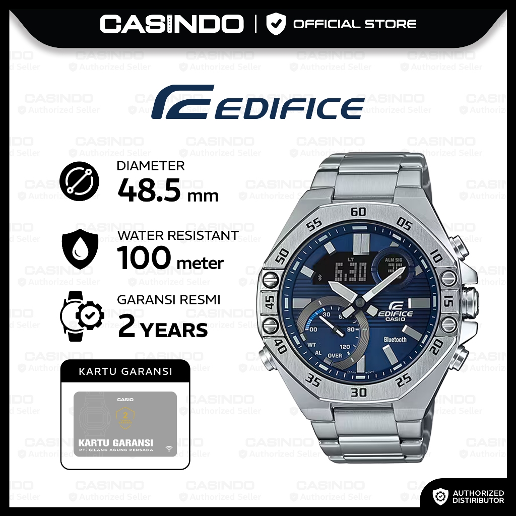 Casio Edifice Jam Tangan Pria Edifice Analog Digital Original ECB-10D-2ADF