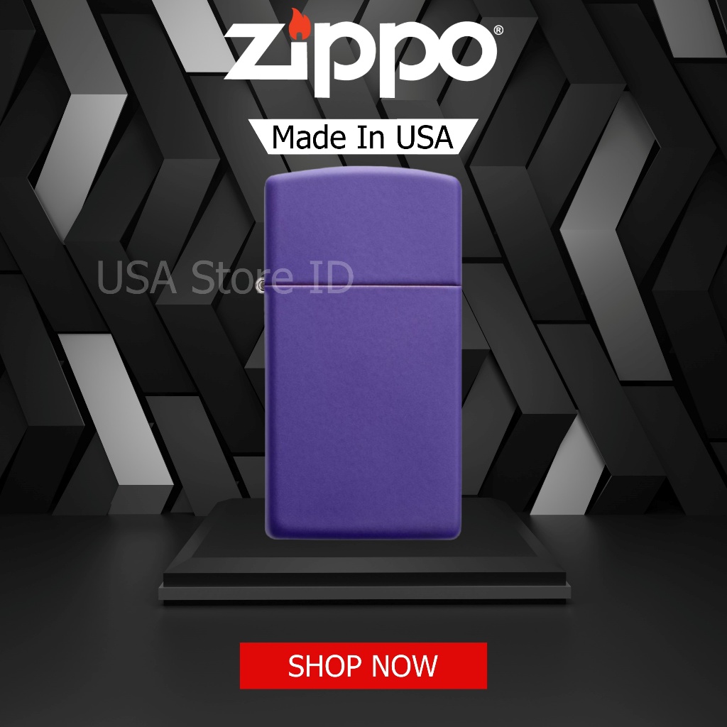 Korek Api Zippo Slim Purple Matte 1637 Original Made In USA