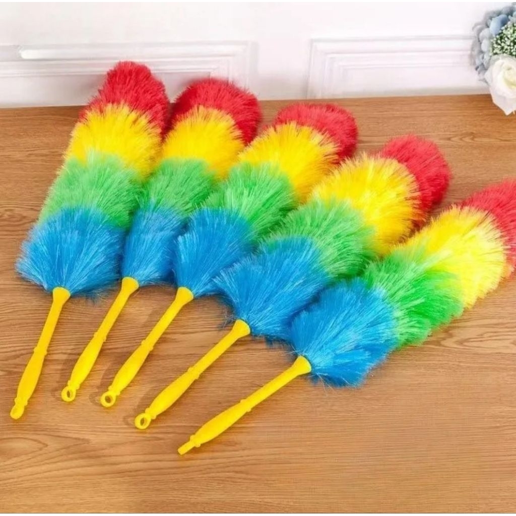 Kemoceng Warna Warni Plastik / Kemoceng Plastik Gagang Kuning 40gr