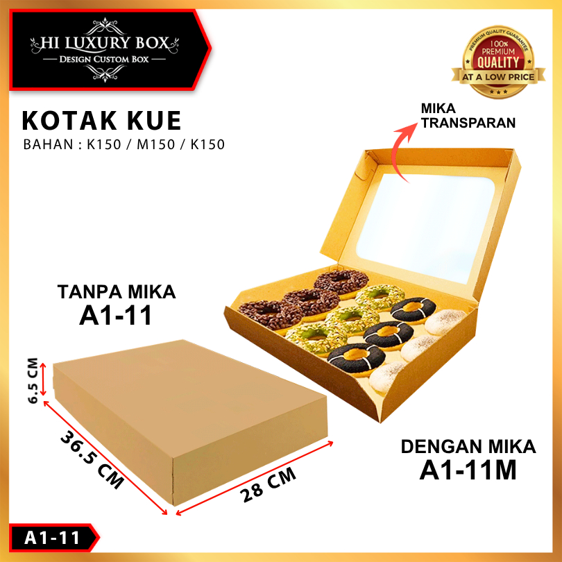 Kotak Donat/Dus Donat/Box Donat Isi 12/Kotak Serbaguna A1-11