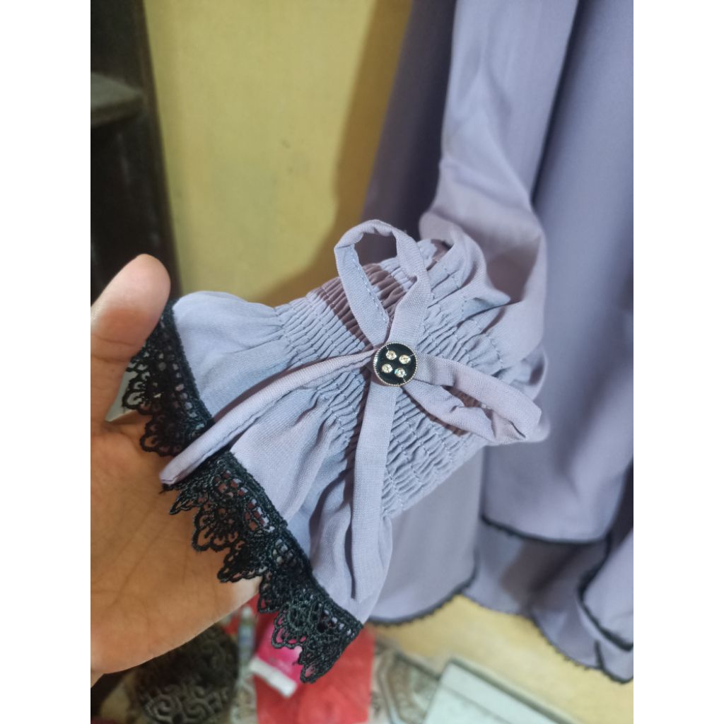 Khimar set rok warna soft lilac