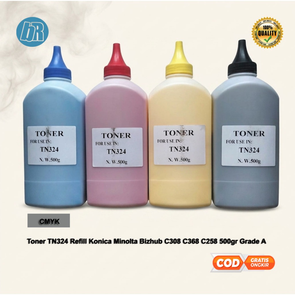 Toner Tinta Fotocopy TN324 Refill Konica Minolta Bizhub C308 C368 C258 500gr Grade A